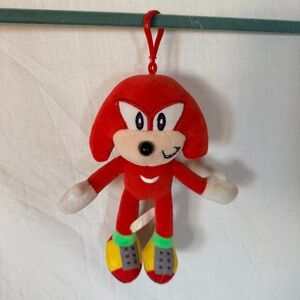 Sonic Knuckles Plush Clip Keychain Red Mini Toy